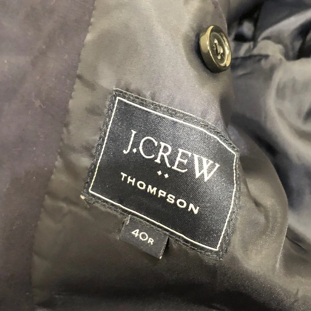 J Crew Thompson Blazer Size 40R Navy Blue Cotton Blend